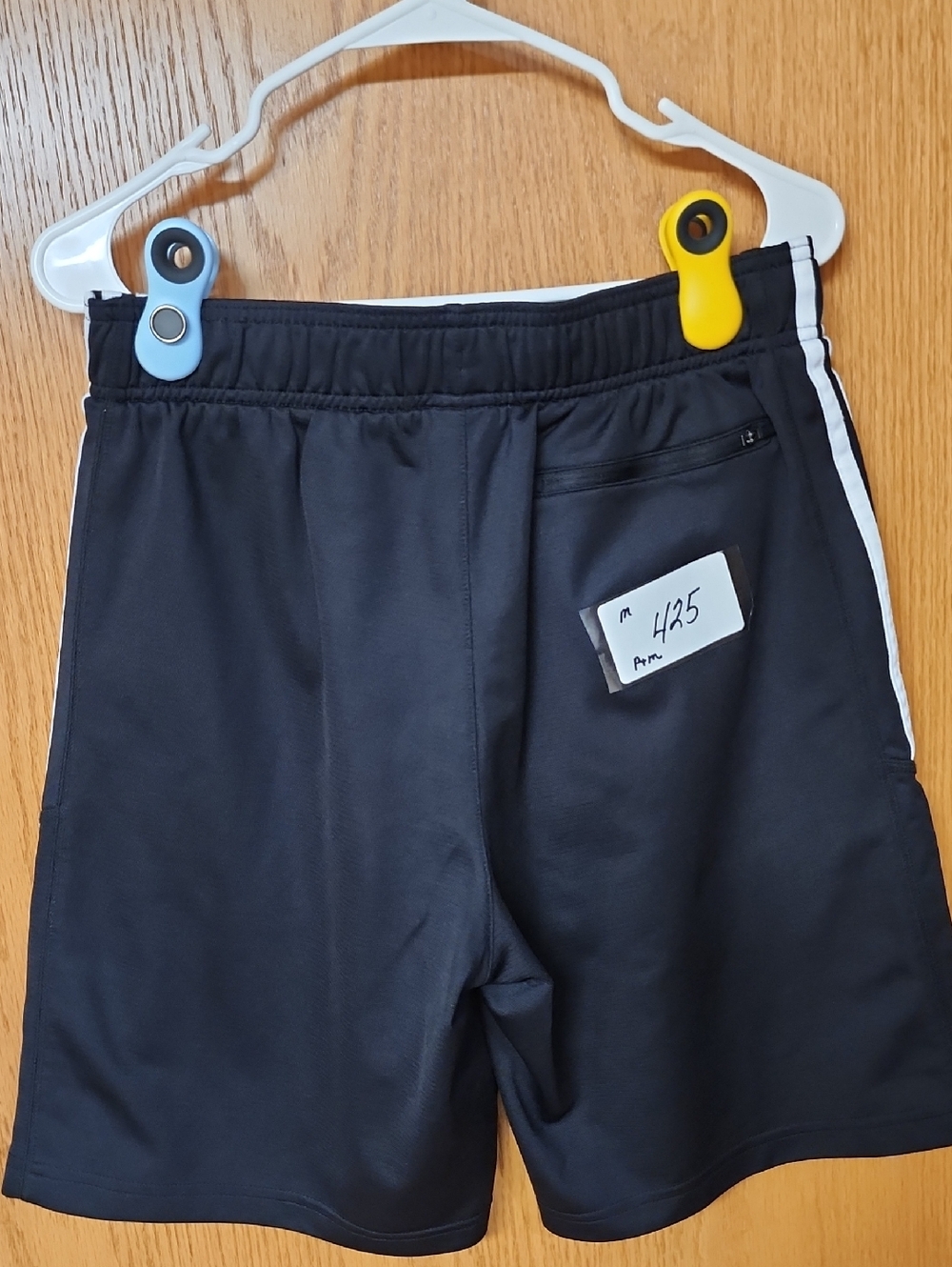 adidas Black Shorts with White Side Stripes mens M number 425